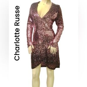 NWT Sparkling Ombré Pink Sequin Dress fits like a Medium